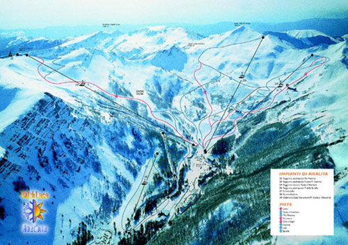 Mappa piste sci Val di Luce