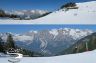 Skiarea Buffaure - Cabinovia da Pozza e sfondo gruppo Catinaccio