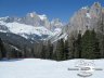 Discesa da Ciampedie - Il maestoso Catinaccio 2980m e le Torri del Vajolet