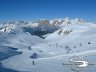 Discesa in Val Giumela - In sfondo il gruppo del Catinaccio