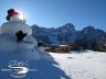 Pupazzo di Neve sulla Croda Rossa alla sera