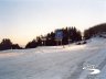 Vista della strada innevata nei pressi di Bagni San Filippo